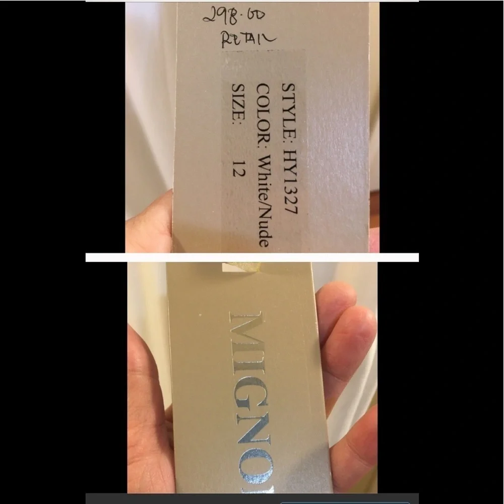 Mignon Sexy Lace White Nude Formal Dress - Picture 6 of 16